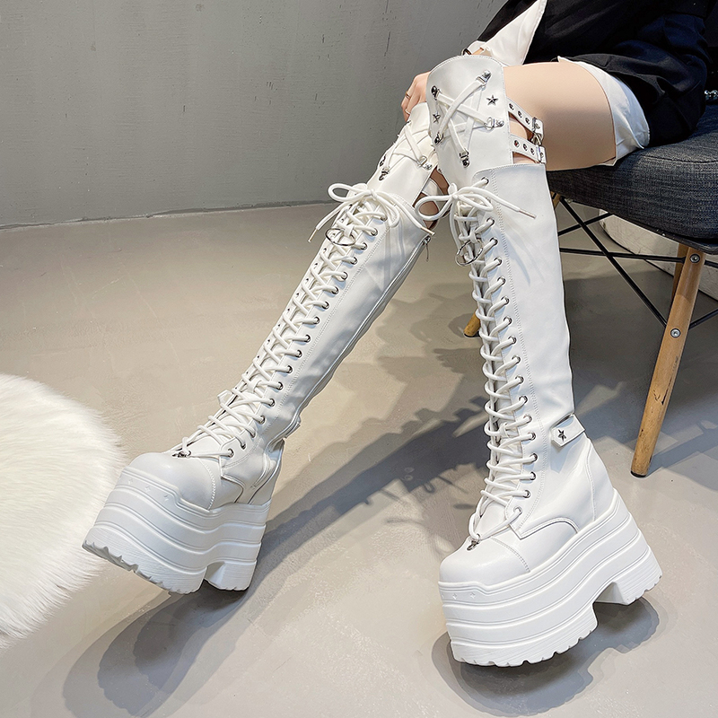 Punk Women Boots Ladies Cospla - Pipe Bending Spring recension och pris