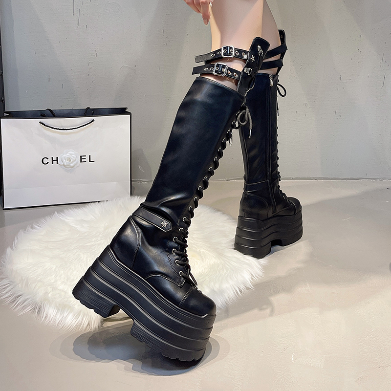 Punk Women Boots Ladies Cospla - Pipe Bending Spring recension och pris